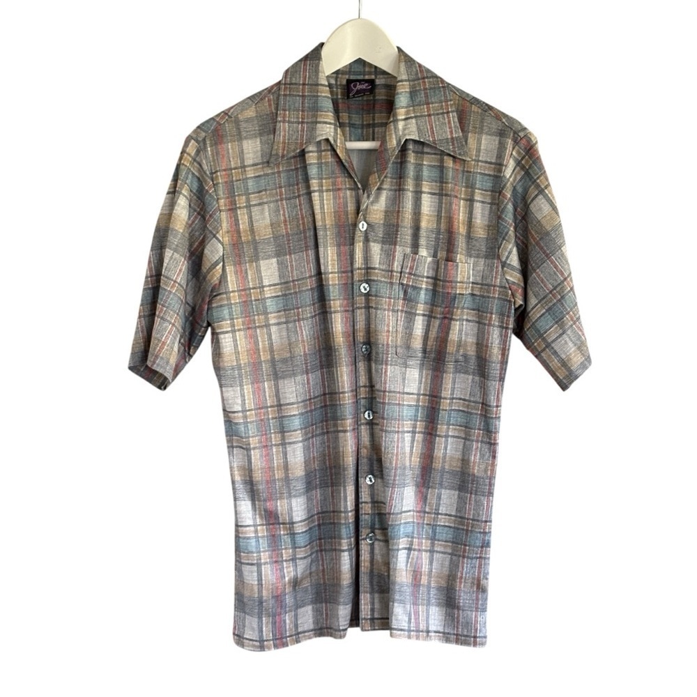 Joel Cal-Made Vintage 70s Disco Mens Button Down Shirt Size Medium